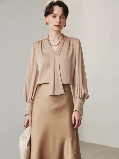 dongguan womenwear factory, dongguan womenwear silk blouse  supplier