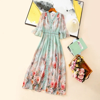 dongguan dress factory, dongguan dress floral dress supplier