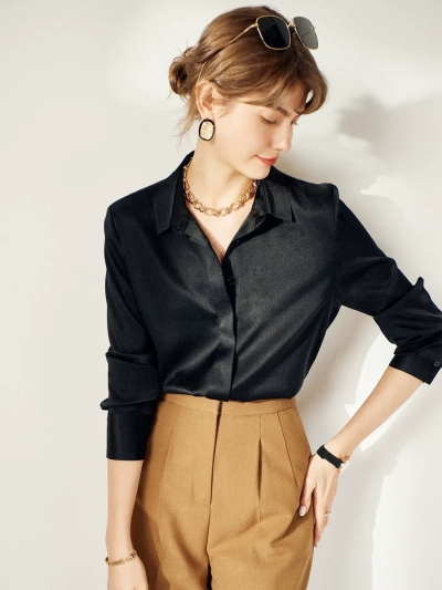 dongguan womenwear factory, dongguan womenwear  silk blouse  supplier