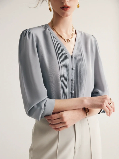 dongguan womenwear factory, dongguan womenwear  silk blouse  supplier