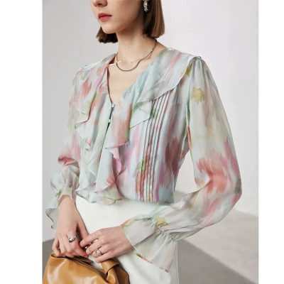 dongguan womenwear factory, dongguan womenwear  silk blouse  supplier