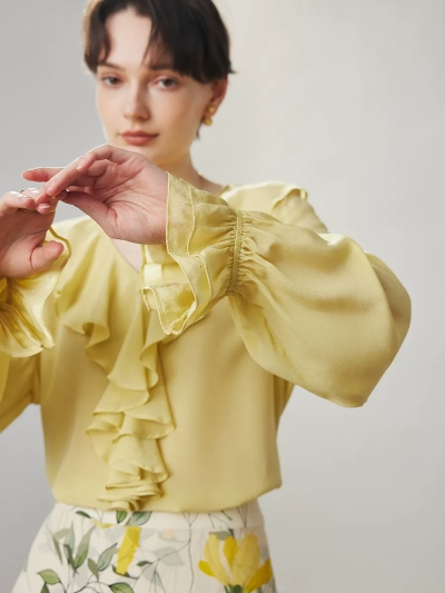 dongguan womenwear factory, dongguan womenwear  silk blouse  supplier