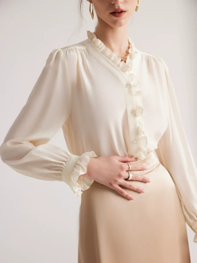 dongguan womenwear factory, dongguan womenwear  silk blouse  supplier