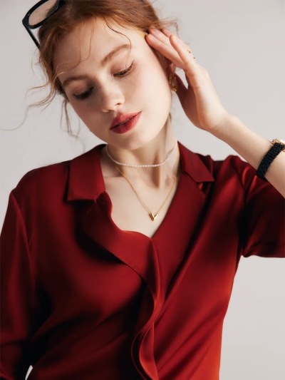 dongguan womenwear factory, dongguan womenwear silk blouse  supplier