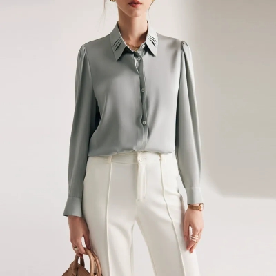dongguan womenwear factory, dongguan womenwear  silk blouse  supplier