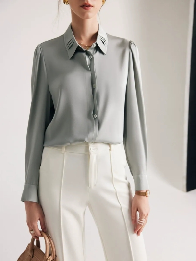 dongguan womenwear factory, dongguan womenwear  silk blouse  supplier