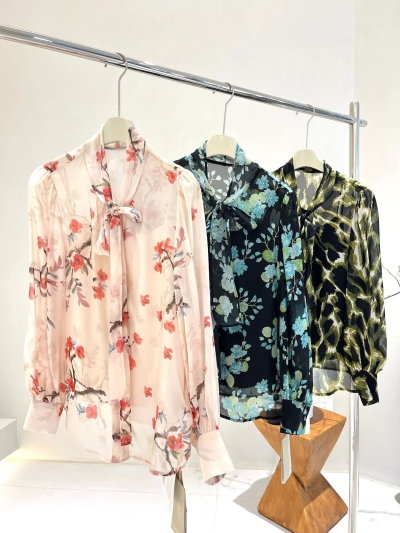 dongguan womenwear factory, dongguan womenwear silk blouse  supplier