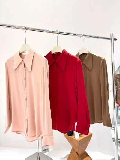 dongguan womenwear factory, dongguan womenwear silk blouse  supplier