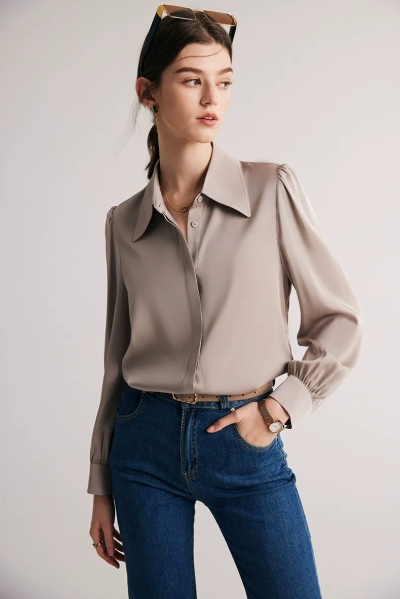 dongguan womenwear factory, dongguan womenwear  silk blouse  supplier