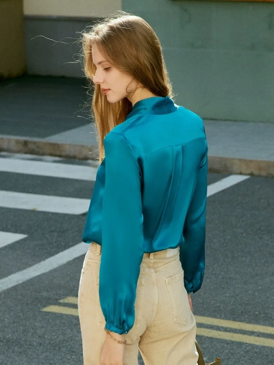 dongguan womenwear factory, dongguan womenwear silk blouse  supplier