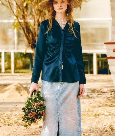 dongguan womenwear factory, dongguan womenwear silk blouse  supplier