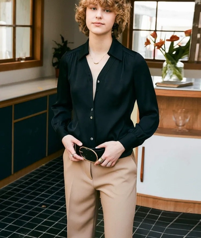 dongguan womenwear factory, dongguan womenwear silk blouse  supplier