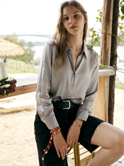dongguan womenwear factory, dongguan womenwear  silk blouse  supplier