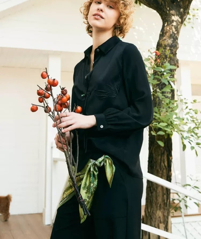 dongguan womenwear factory, dongguan womenwear  silk blouse  supplier