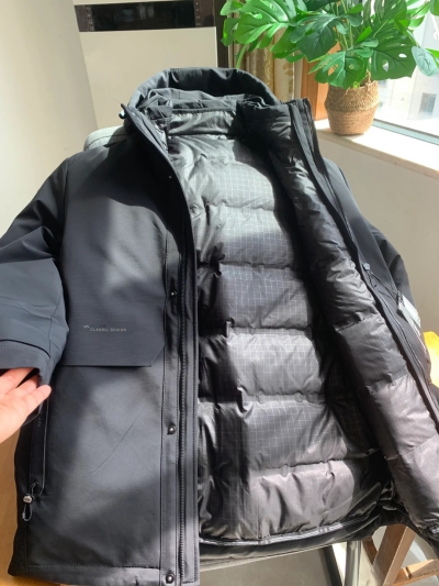 dongguan streetwear factory, dongguan streetwear men down coat  supplier