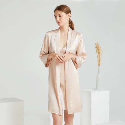 dongguan loungewear factory, dongguan loungewear  silk robe pajamas  supplier