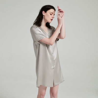 dongguan loungewear factory, dongguan loungewear silk sleep dress  supplier