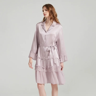 dongguan loungewear factory, dongguan loungewear  silk sleep dress  supplier